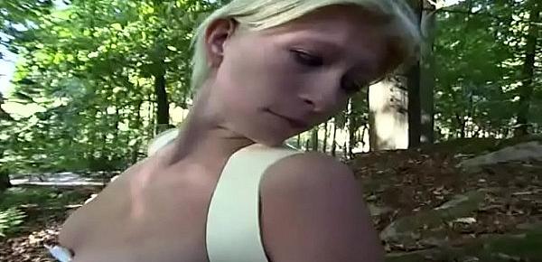  Fetish girl shows off her hot body in the woods